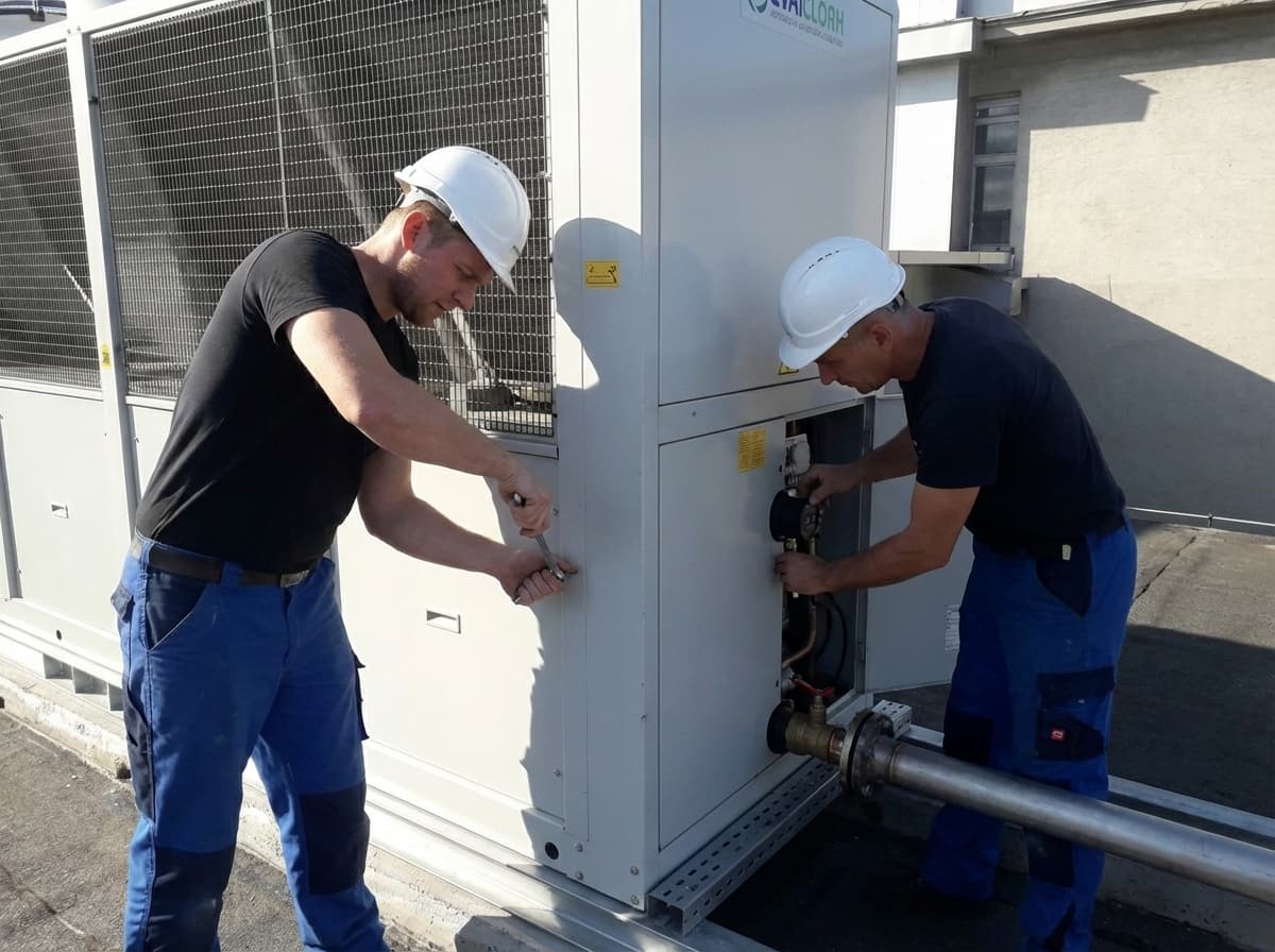 Herzog Techniker bei der Arbeit an umweltfreundlichen Anlagen